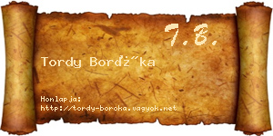 Tordy Boróka névjegykártya